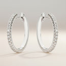 Orecchini Buonocore in oro bianco 18kt a cerchio (17mm) & diamanti bianchi, 0.21ct - 228O01DW