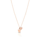 ROSE GOLD NECKLACE WITH ANGEL AND HEART WITH DIAMOND - NKT344