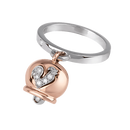 Anello Chantecler Campanella in oro rosa 18Kt, diamanti e gallo in pavé di diamanti - 23897