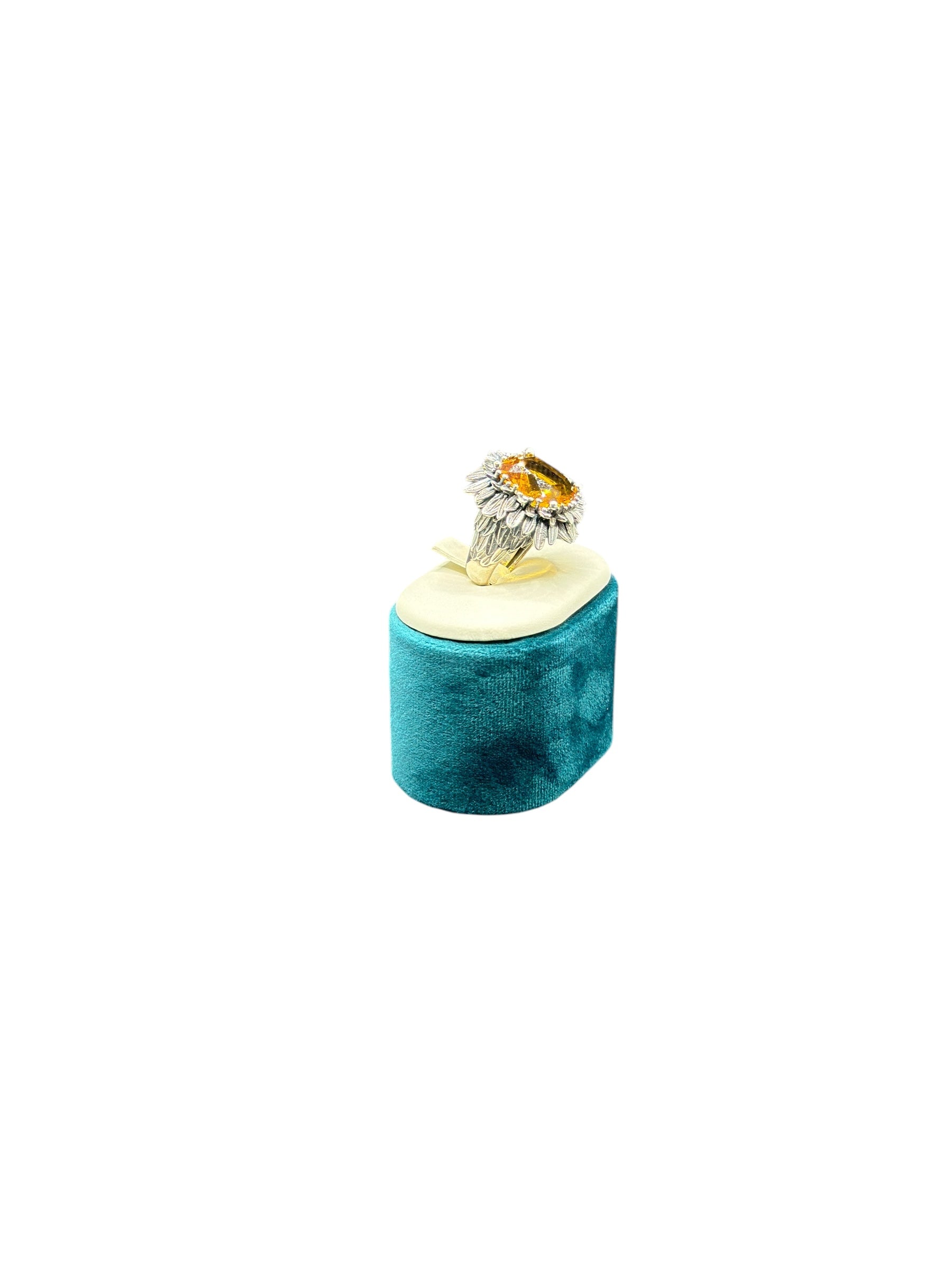 Anello Labriola in argento con quarzo giallo citrino - 2221