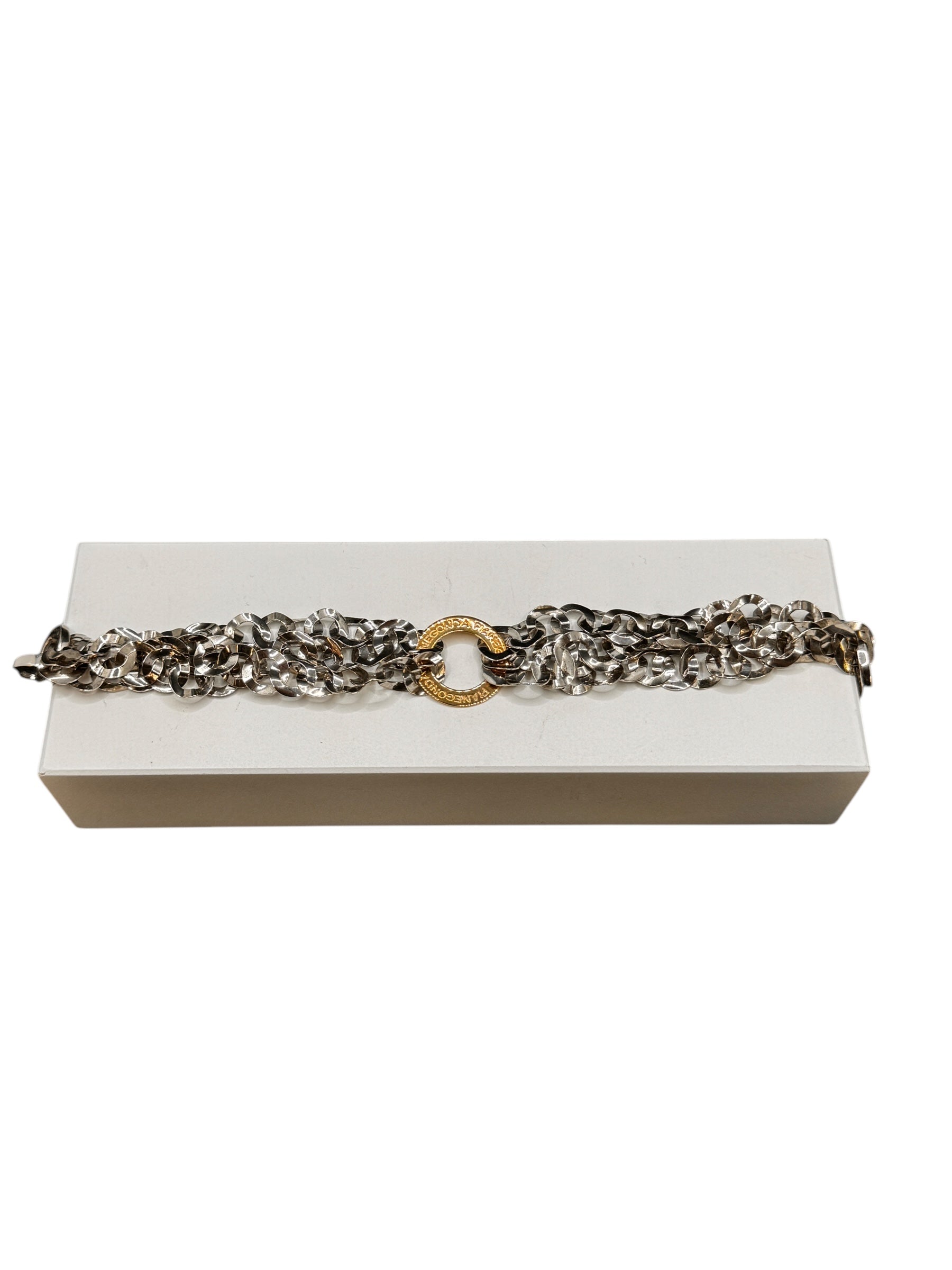 Bracciale Pianegonda da donna, in argento con cerchietto in oro giallo 18kt, collezione Gold n Soul - BA050746