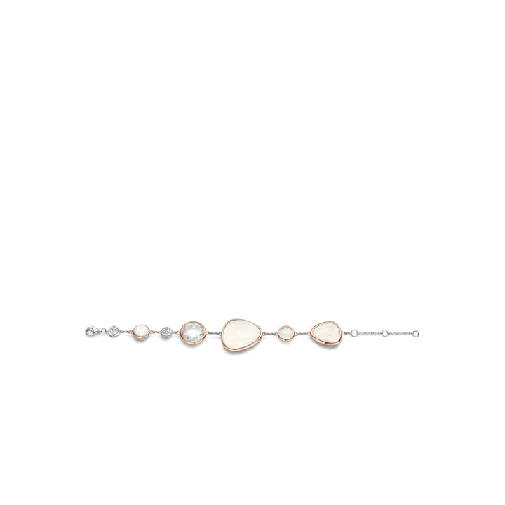 Silver bracelet with mother-of-pearl elements - 2825WM