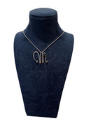 Collier en or blanc et diamants lettre M, 0,07ct - ZR 868/M