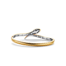 Snake head rigid golden silver bracelet - 2903SY