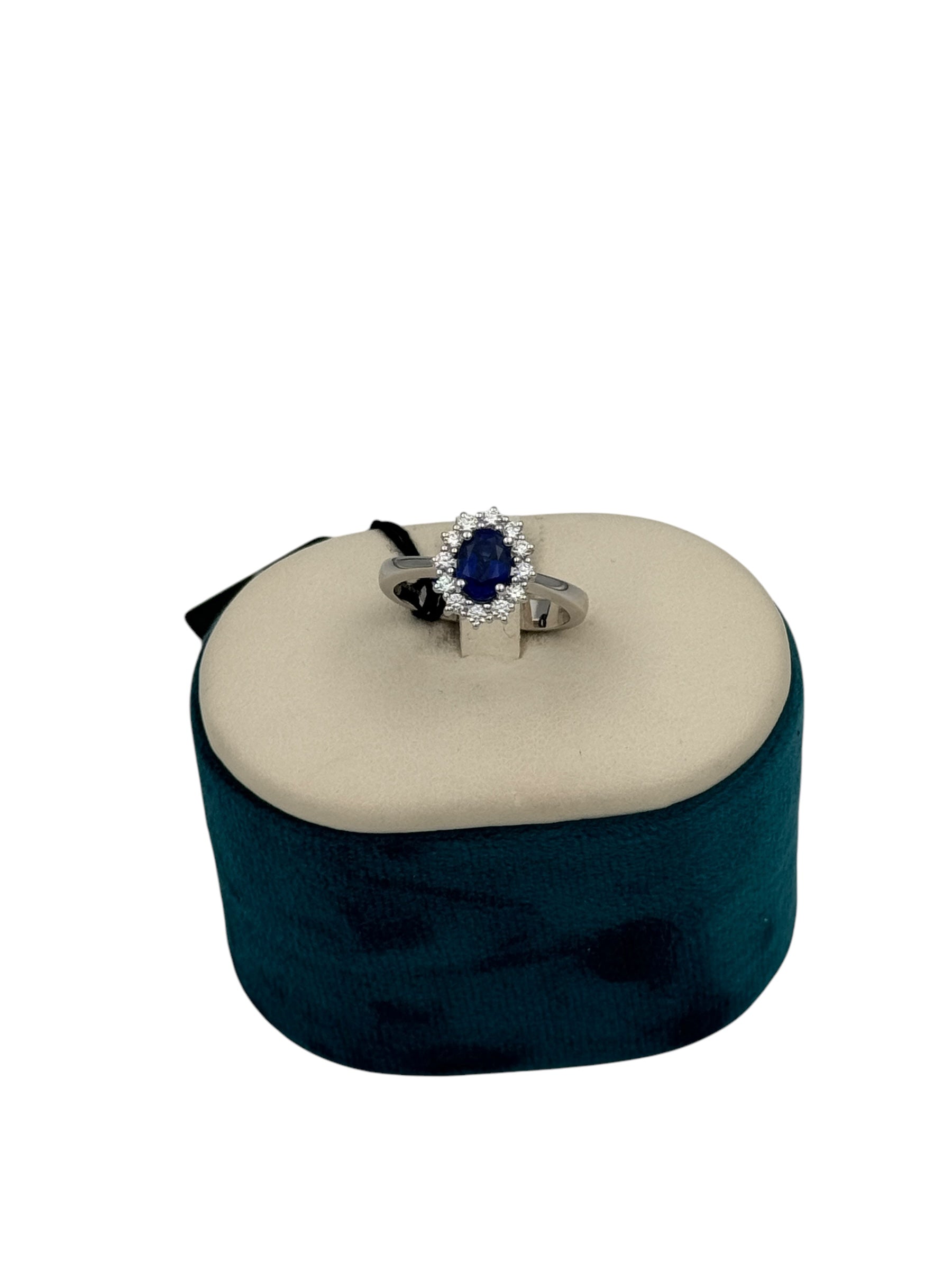 Anello Zaffiro Giorgio Visconti con giro di diamanti, 1.15ct di zaffiri - AB17142BZ