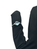 Diana - Anello in oro bianco 18kt, acquamarina e diamanti - AN D.ACQM 12