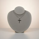 girocollo oro bianco croce e diamanti, 0.22ct - GBX39914