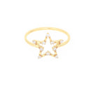 MAMAN ET SOPHIE RING IN 18ct YELLOW GOLD WITH DOMED STAR WITH CHROME DIAMOND POWDER - ANETLGB13