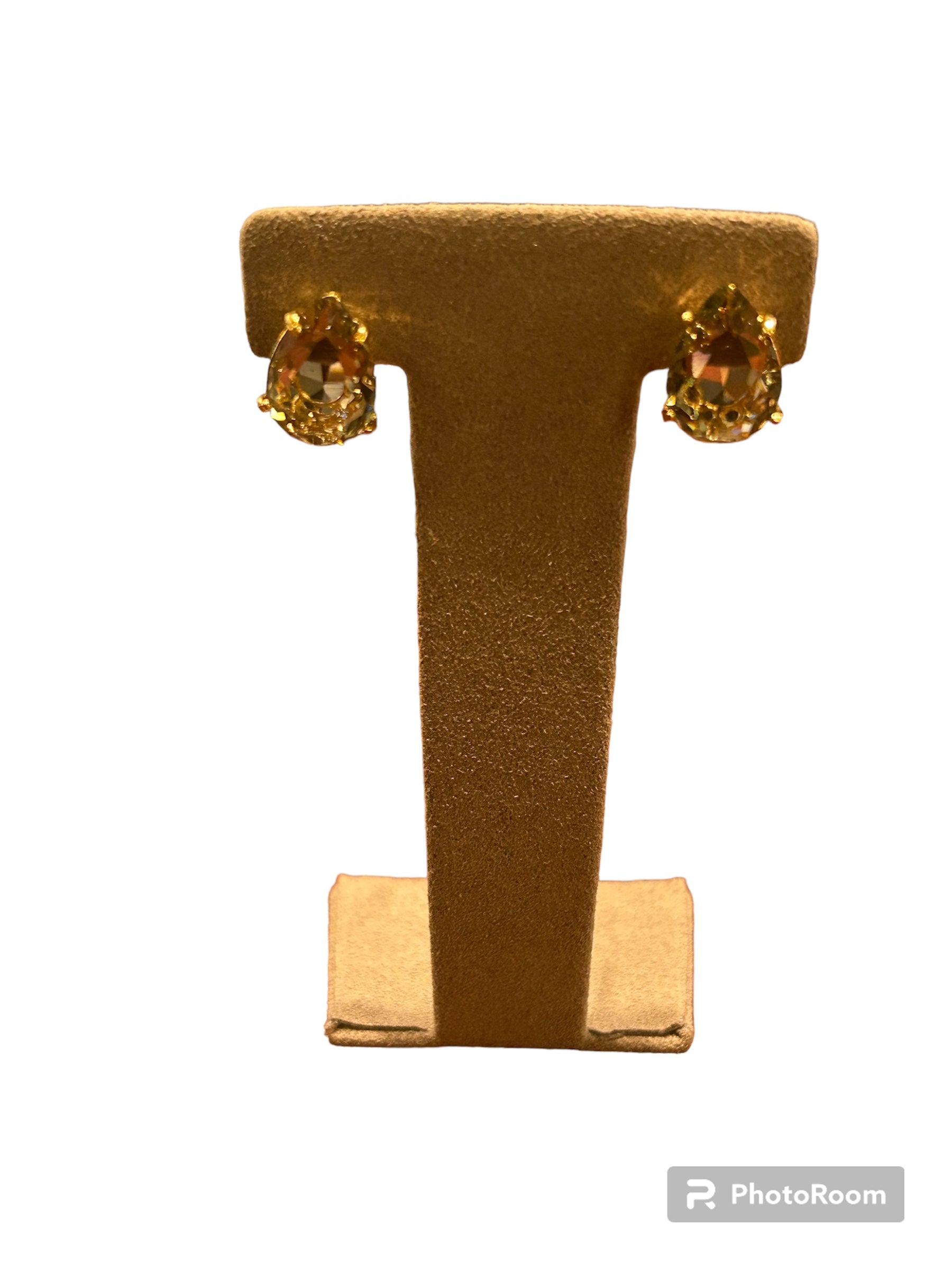 IL Mio Re - Gilded bronze lobe earrings with stones - ILMIORE OR 067