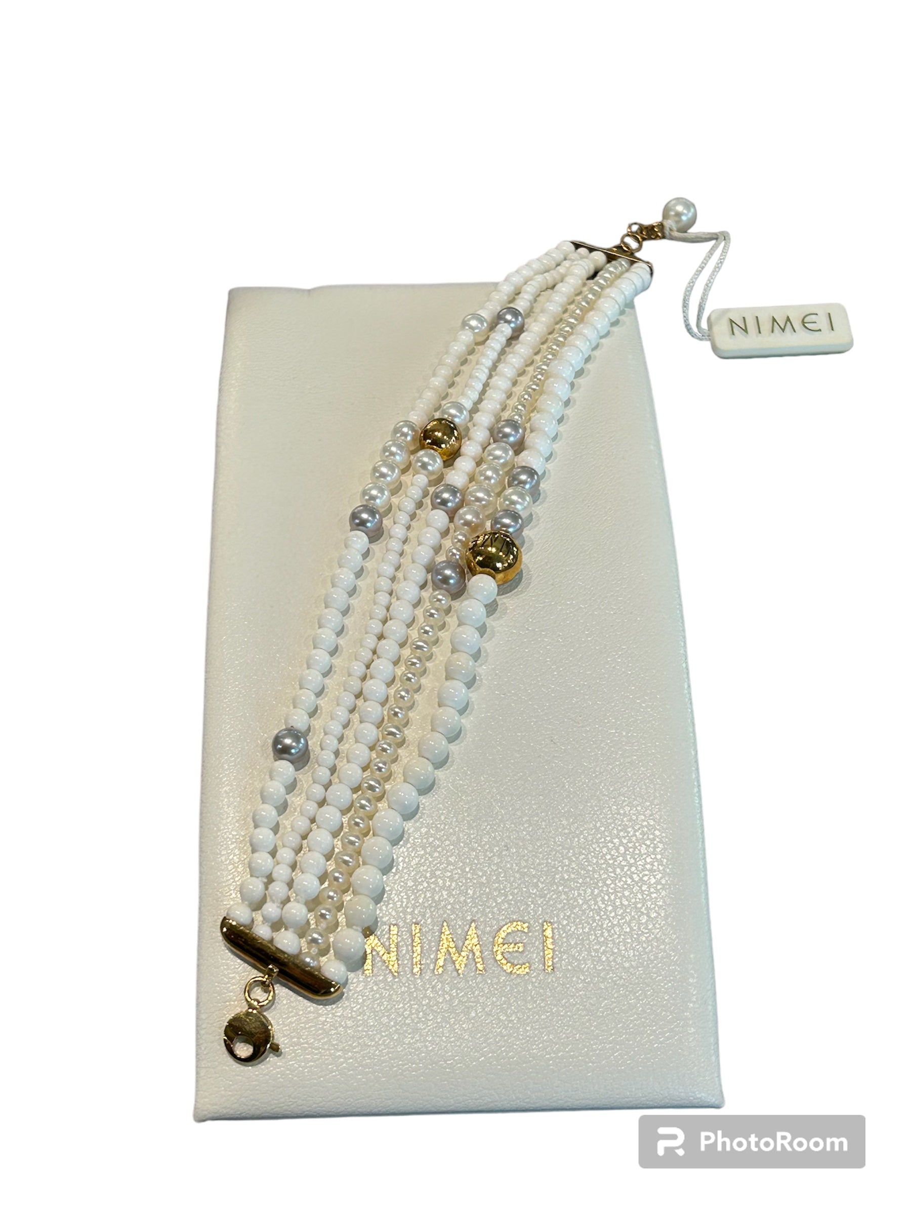Bracciale oro bianco e perle - PBR830