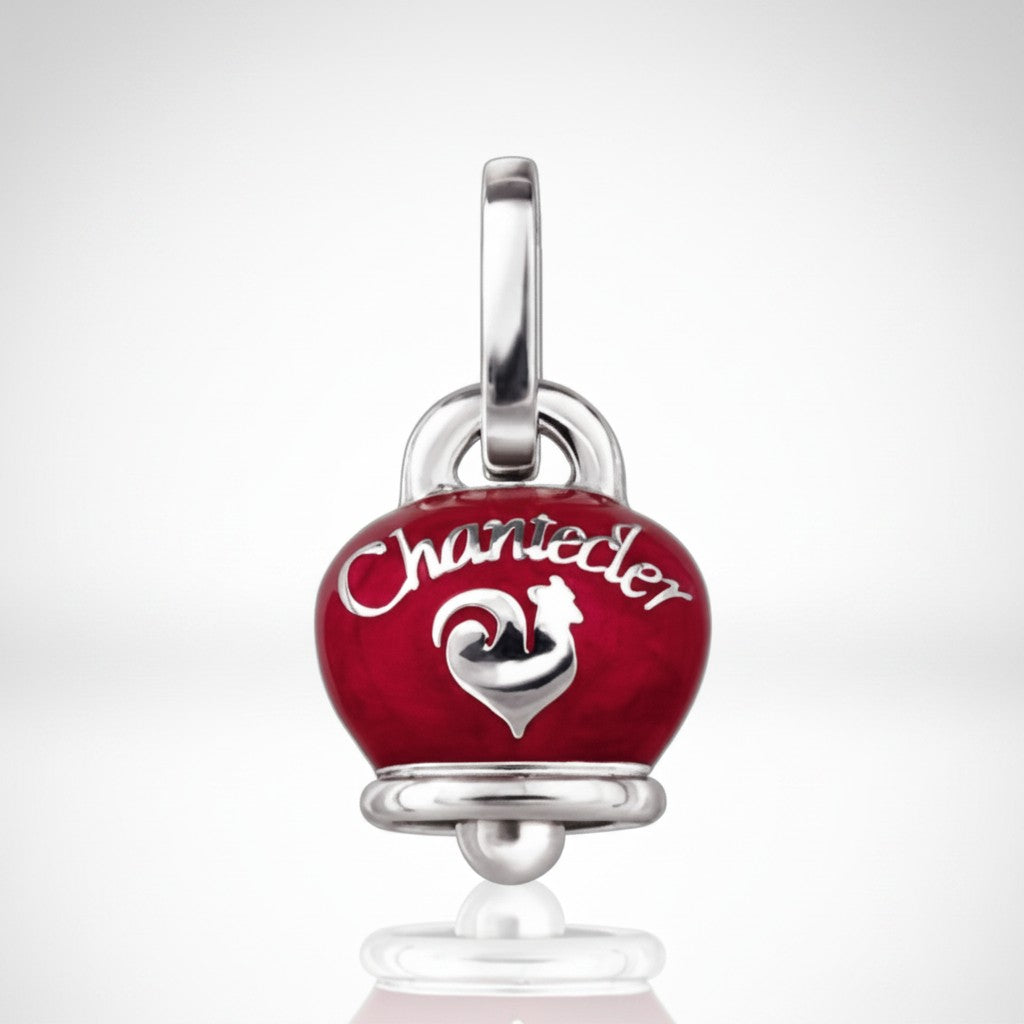 Ciondolo medio Chantecler in argento e smalto rosso perlato - 31759