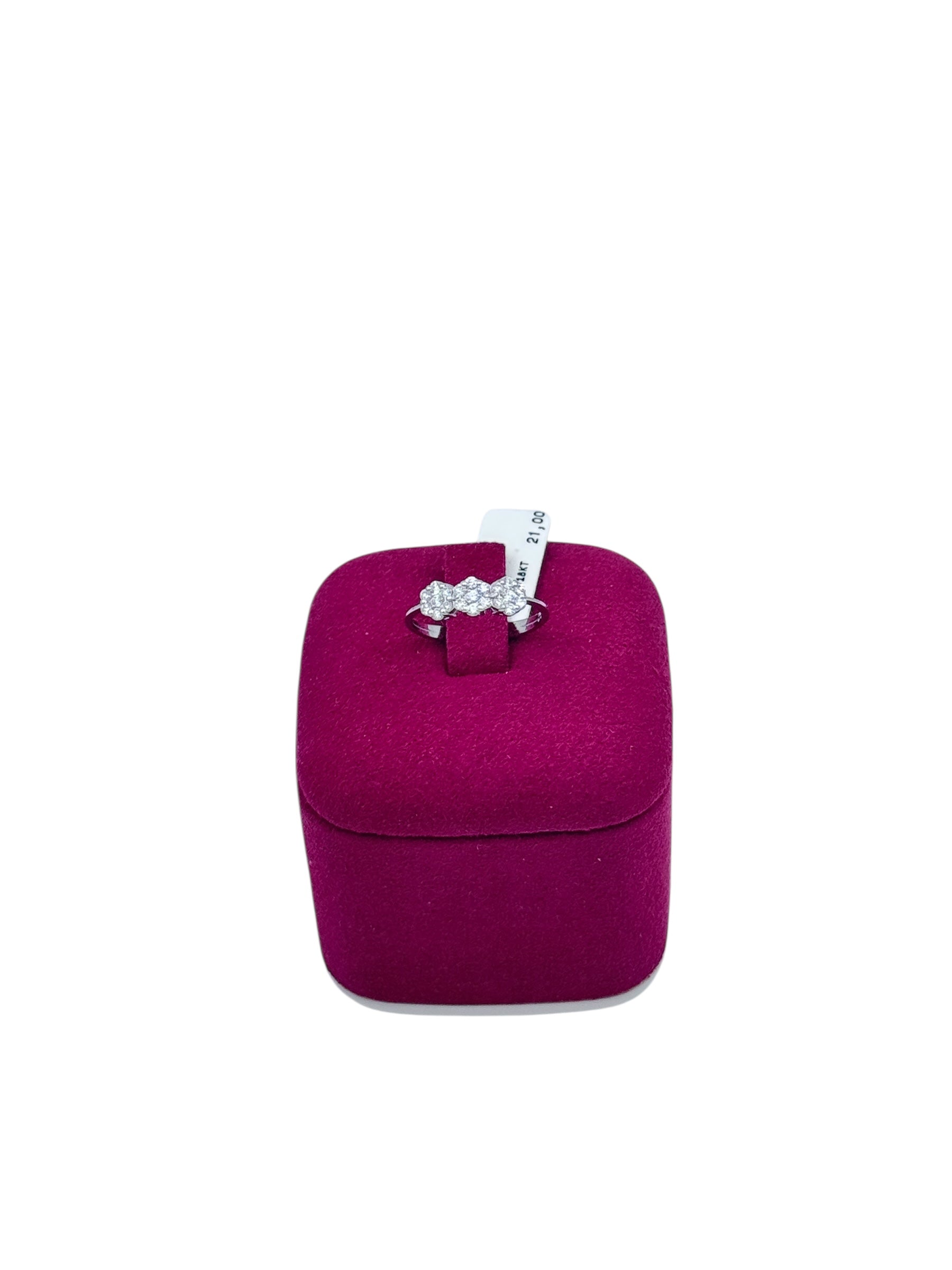 Diana - Anello trilogy in oro bianco 18kt e mosaico di diamanti - AN MAGIC 06-5TRIL