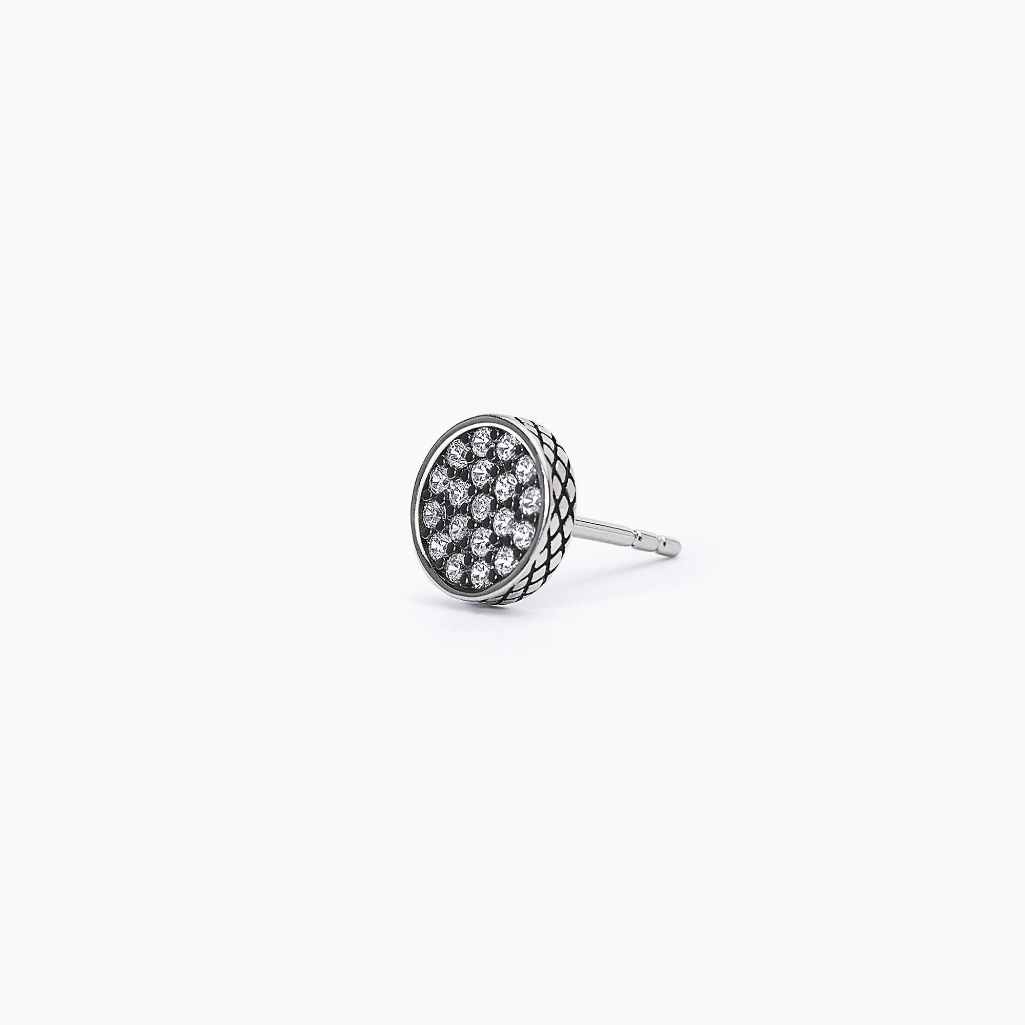 Mabina Man - Mono earring in silver with pavé MONOMANIA - 563627