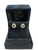 White gold and sapphire earrings with diamond ring, 0.68ct of sapphires - 823O02MW