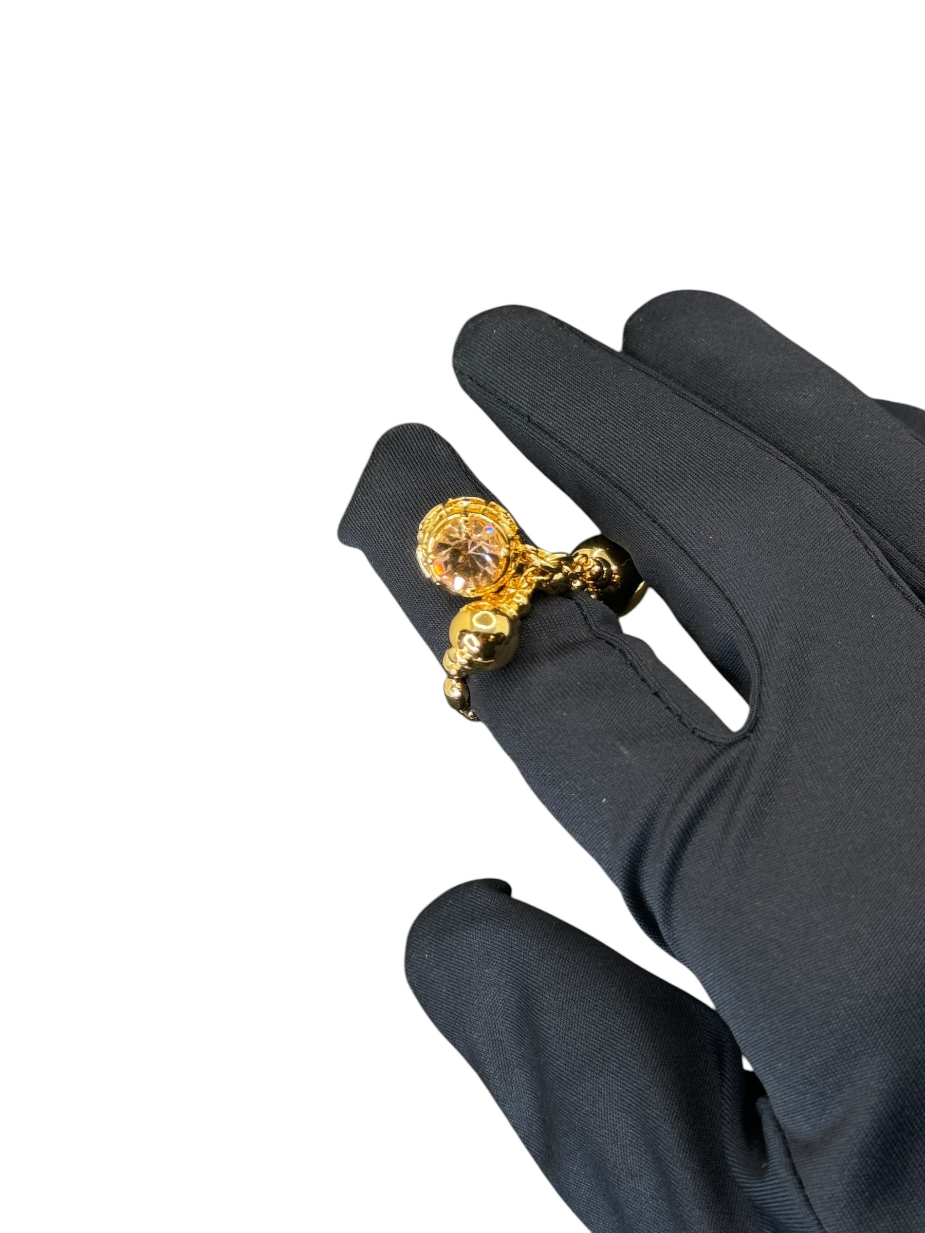 Anello in bronzo dorato con tre ciondoli - DIAMANTI AN 004