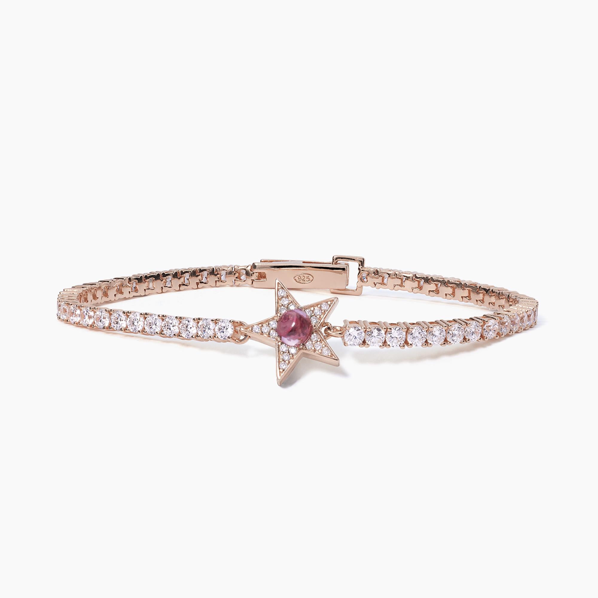 Mabina Woman - Pink star tennis bracelet with STARLET synthetic tourmaline - 533652-S