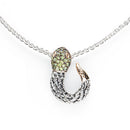 Medieval snake necklace with peridot - CO422
