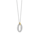 Collana TI SENTO MILANO in argento e zirconi binachi con pendente ovale - 34092ZY