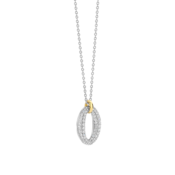 Collana TI SENTO MILANO in argento e zirconi binachi con pendente ovale - 34092ZY