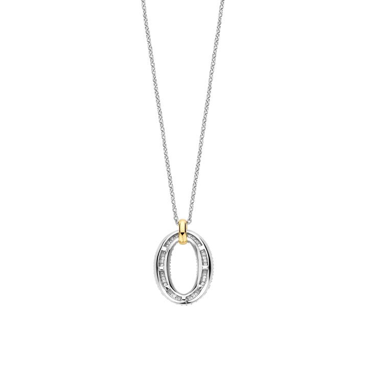 Collana TI SENTO MILANO in argento e zirconi binachi con pendente ovale - 34092ZY