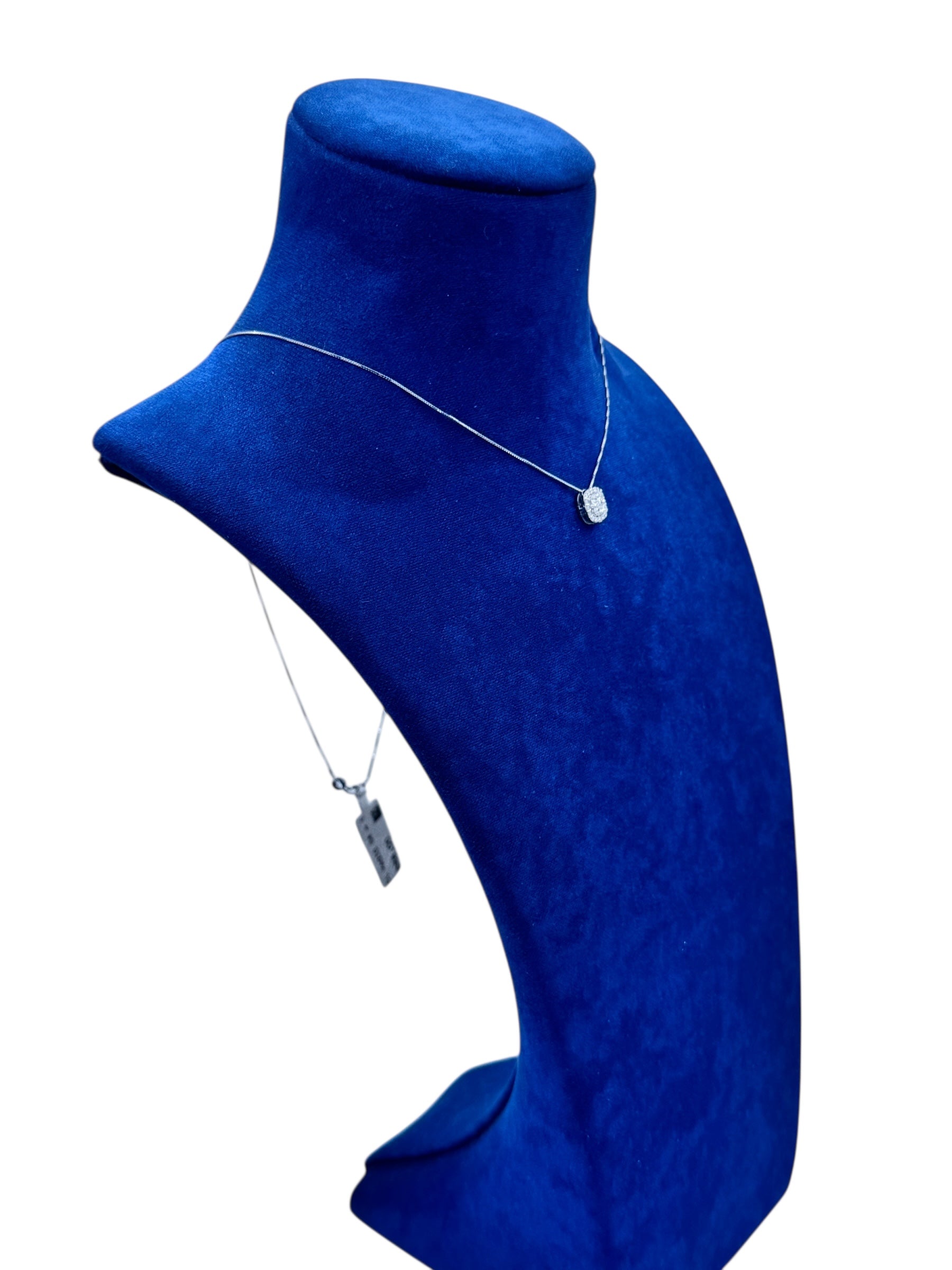 Diana - Collana punto luce in oro bianco 18kt e mosaico di diamanti - CL MAGIC 04-1