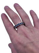 Anello Spadarella in argento, uomo,  FEDE CON ZIRCONI BLU - AN729-BLU