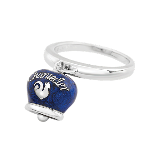 Anello Chantecler in argento e smalto blu perlato - 36386