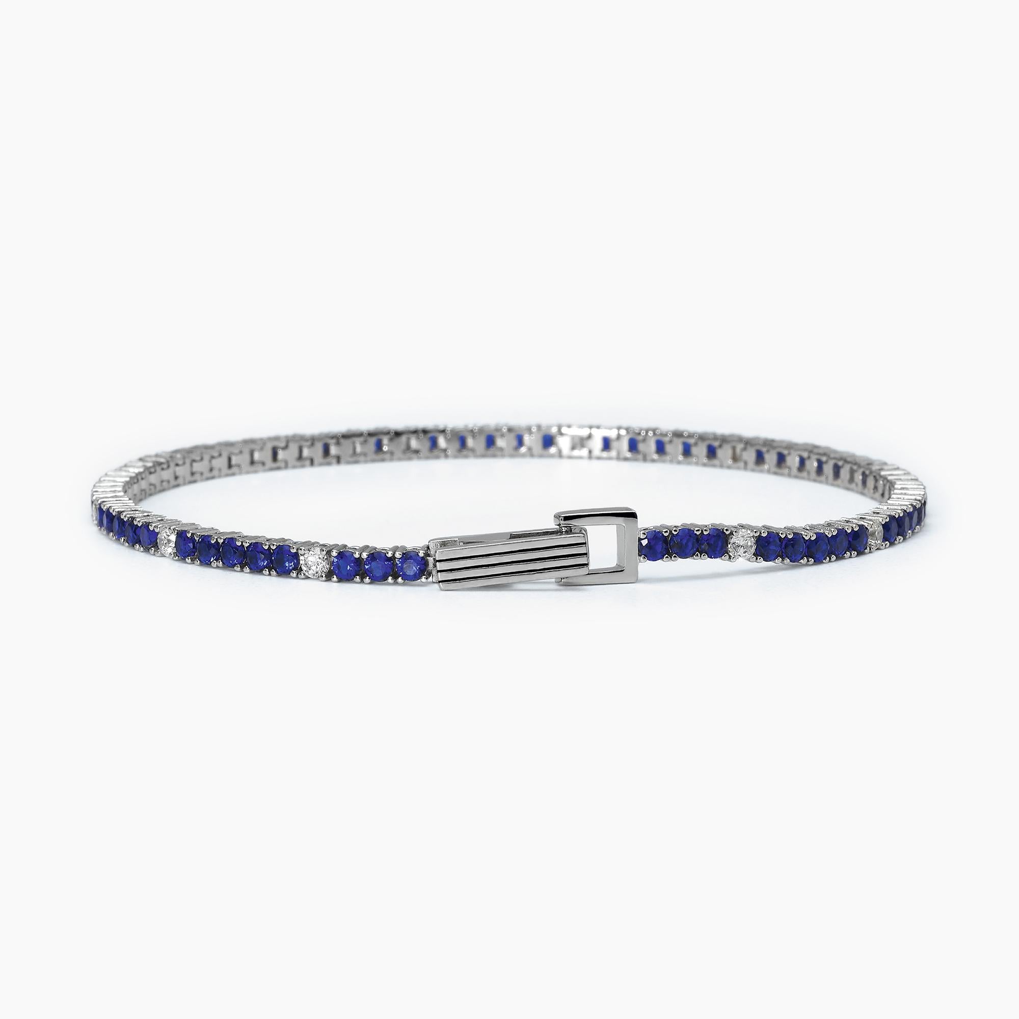 Mabina Homme - Bracelet tennis bleu TENNIS CLUB - 533701-S
