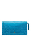 Grand portefeuille femme Boheme en cuir turquoise - 109604