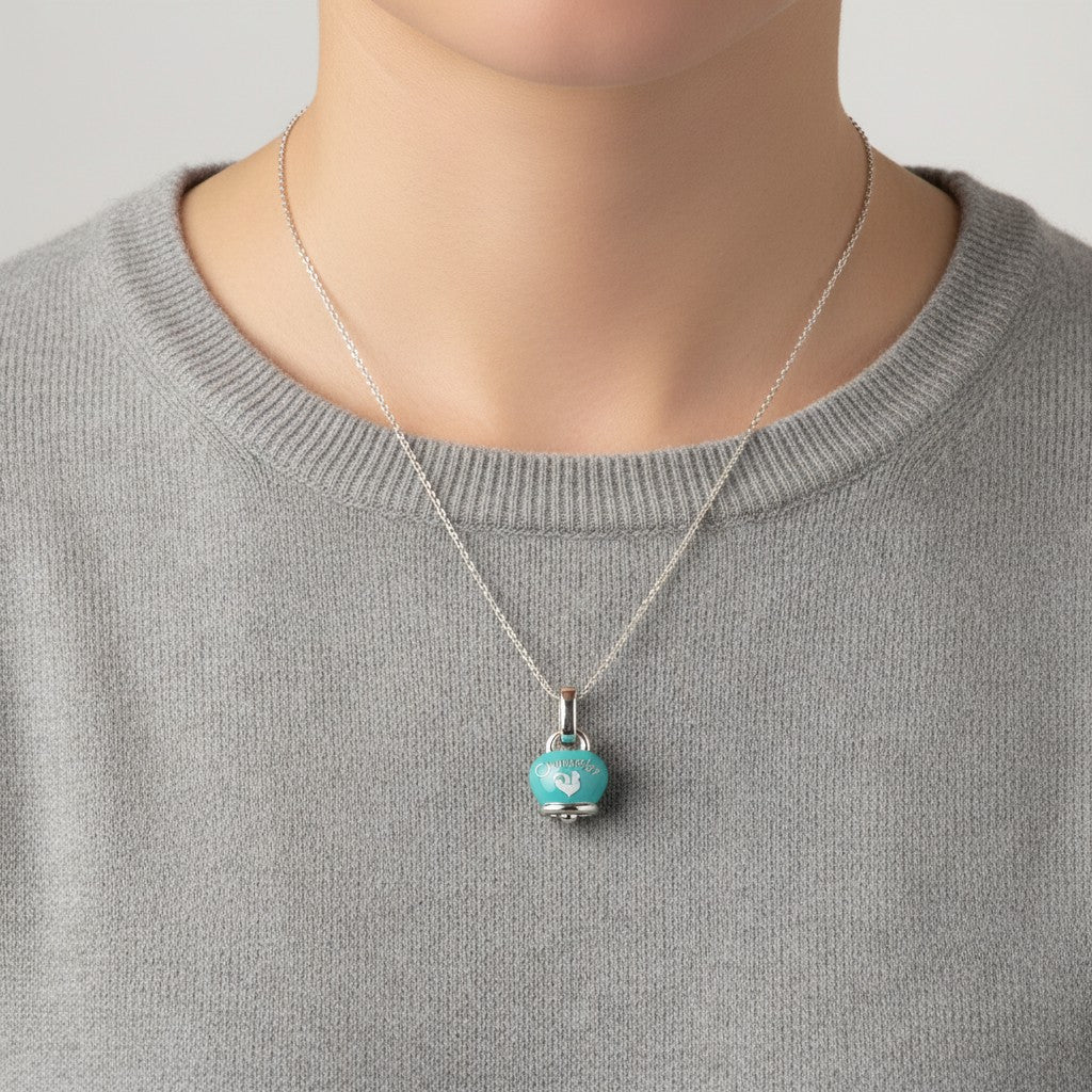 Ciondolo Chantecler Campanella piccolo in argento e smalto azzurro -38076