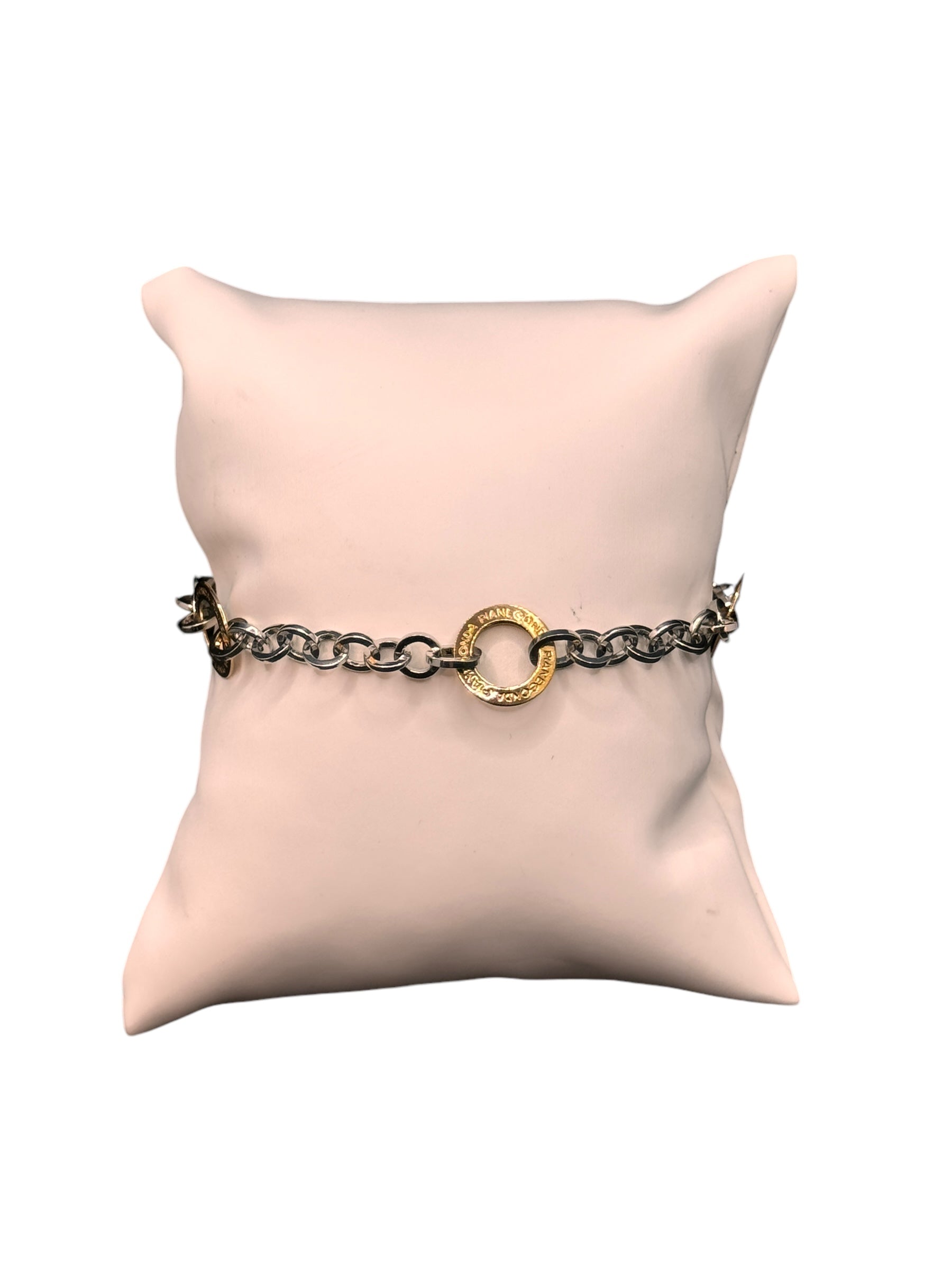 Bracciale Pianegonda in argento, con maglia a cerchietti in argento e cerchietti in oro 18kt, Collezione Gold Charm - BA050752