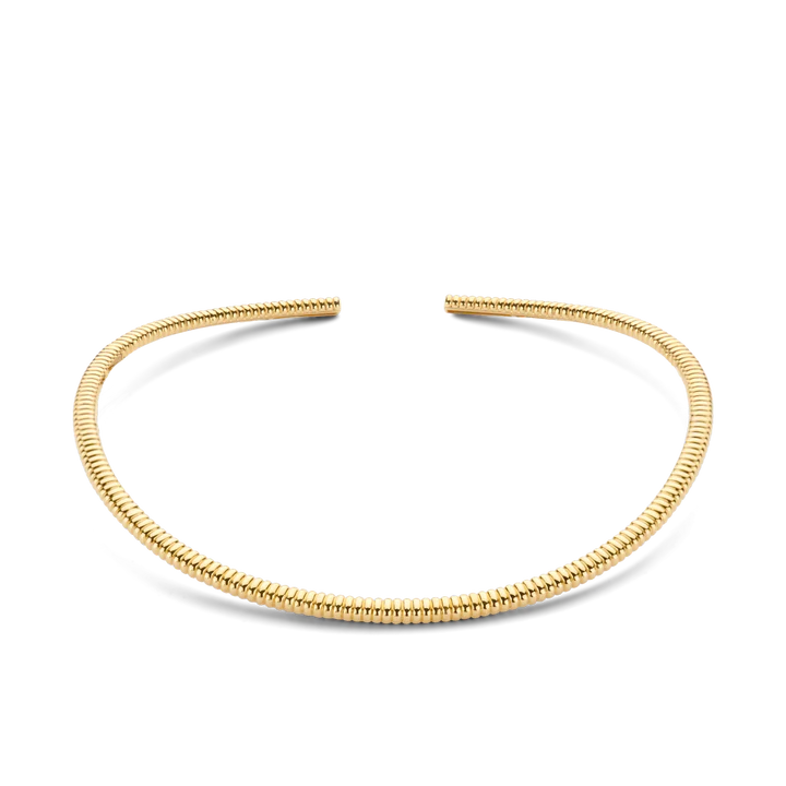 Rigid gold silver choker necklace - 3961SY