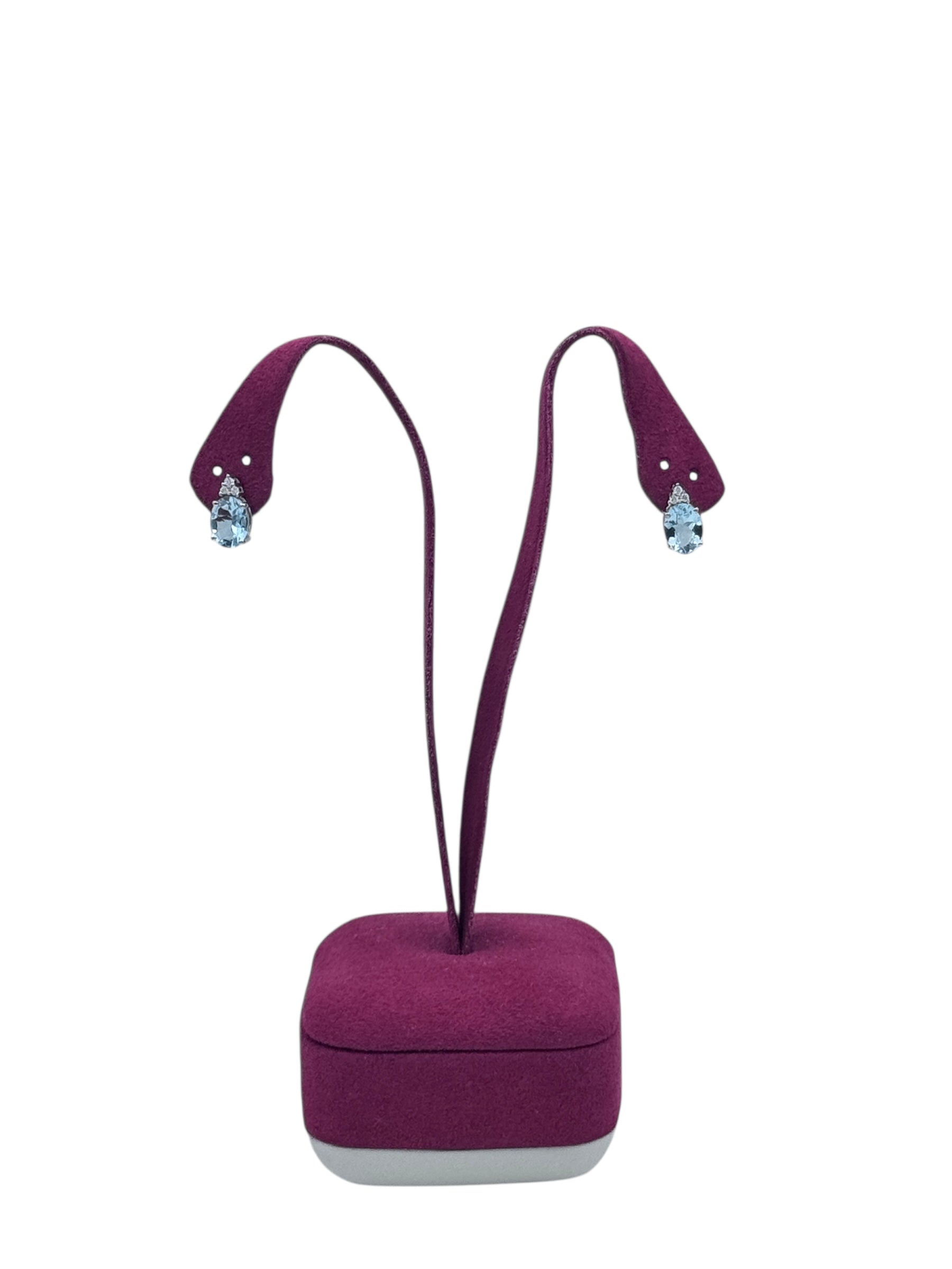 Diana - Orecchini in oro bianco 18kt, acquamarina e diamanti - OR D.ACQM 12