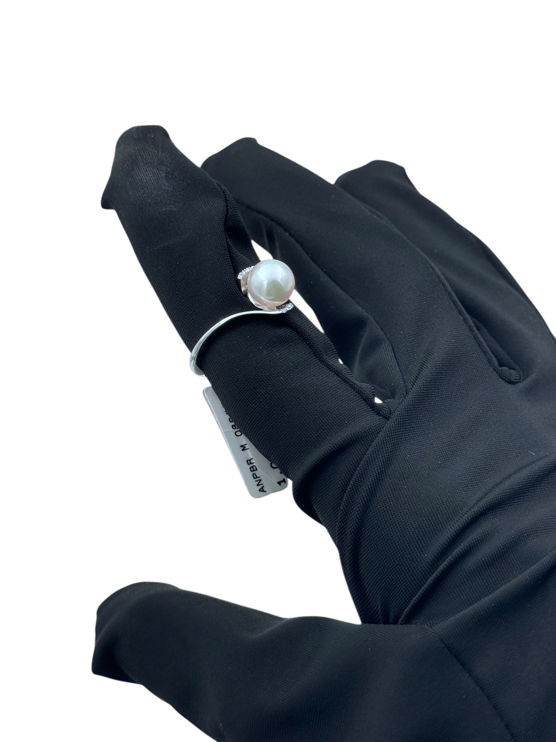 Diana - Anello in oro bianco 18kt, diamanti e perla giapponese - ANPBR M 088