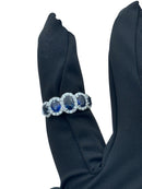 Diana - Veretta in oro bianco 18kt, diamanti e 5 zaffiri - AN D. 90-5B ZA