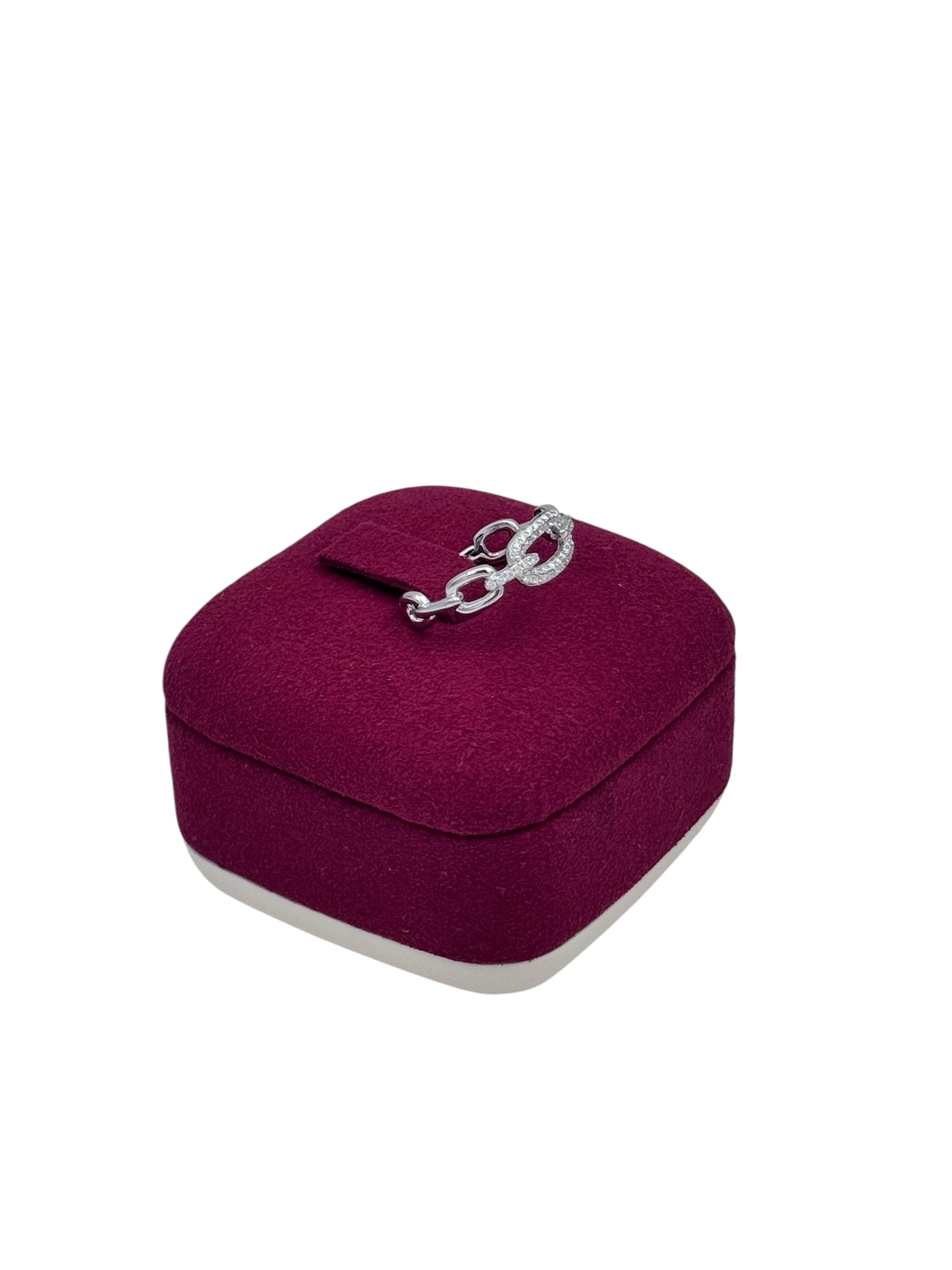ANELLO a catena GIORGIO VISCONTI IN ORO BIANCO 18kt E DIAMANTI, 0.15ct - ABX17389