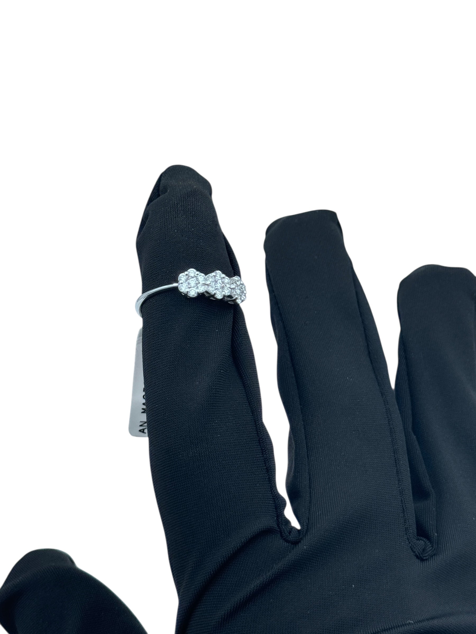 Diana - Anello trilogy in oro bianco 18kt e mosaico di diamanti - AN MAGIC 06-5TRIL