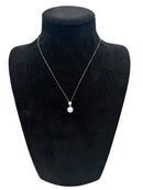 Diana - Collana in oro bianco 18kt, con mosaico di diamanti e perla centrale giapponese - CLPBR086MINI