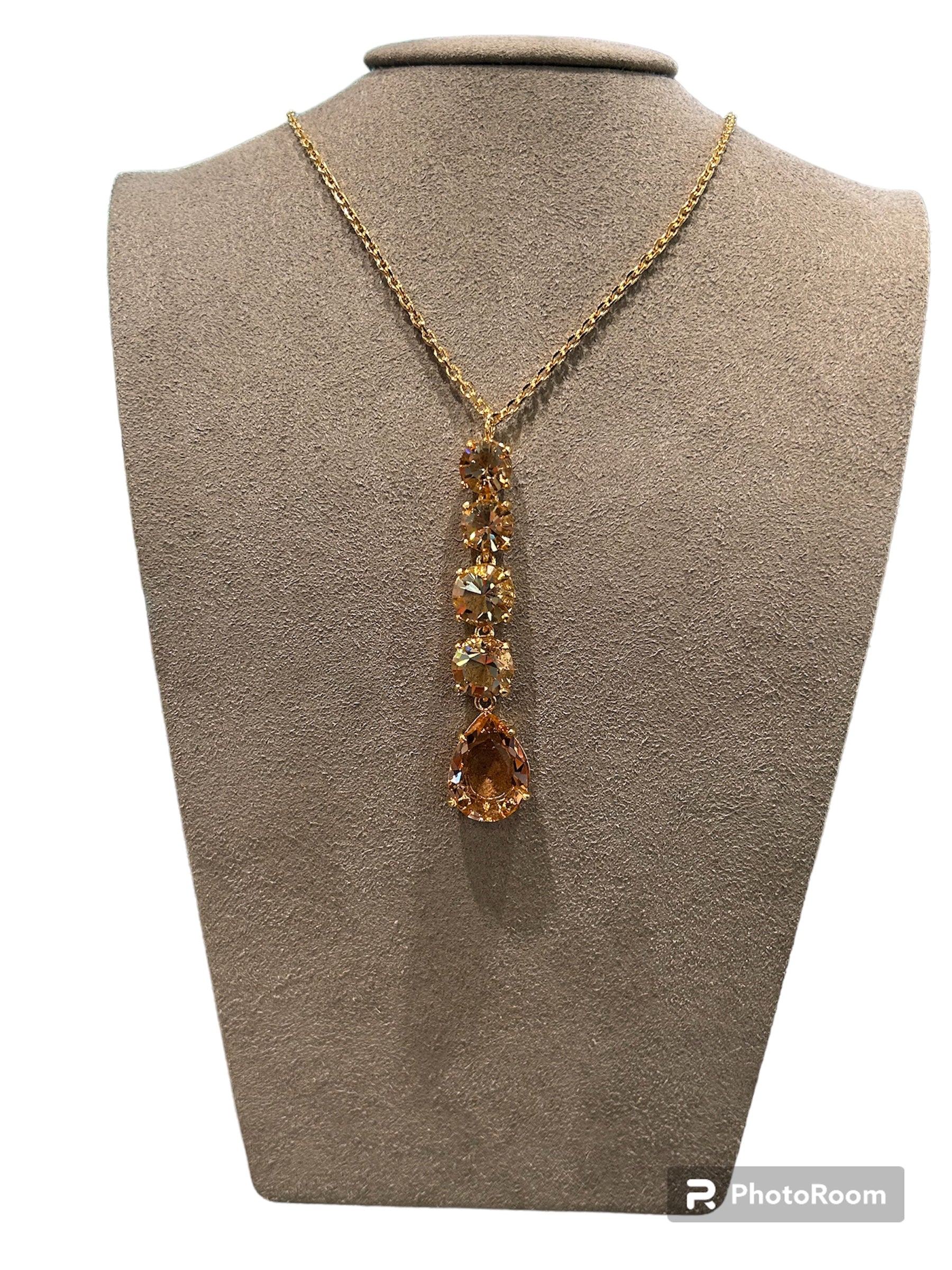 IL Mio Re - Gilded bronze necklace with pendant stones - ILMIORE CL 033
