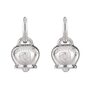 Medium silver bell earrings with snap hoop - 41827