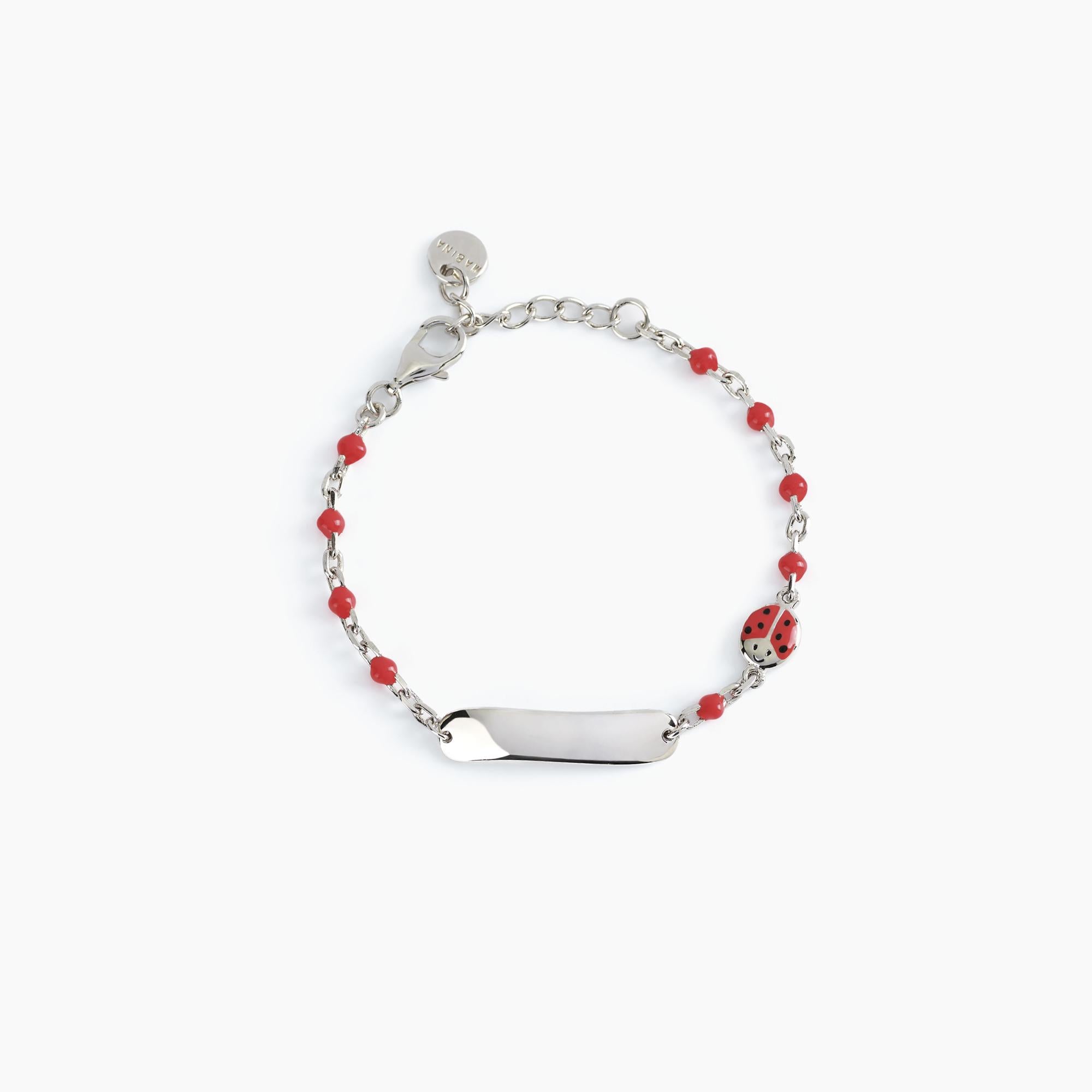Mabina Junior - Bracelet with ladybug and engraveable tag LADYBUG-TAG - 533498