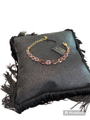 IL Mio Re - Bracelet avec quartz rose et améthyste en bronze doré - ILMIORE BR 033