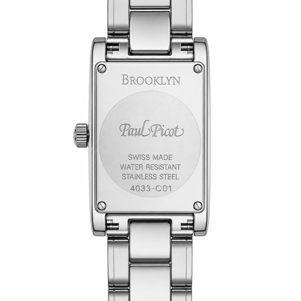 Orologio Paul Picot Brooklyn Lady Acciaio 32 x 19 mm — Quadrante bianco guilloché con piccoli secondi — Quarzo svizzero — NOS - 4033/BIANCO
