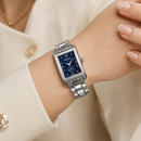 Orologio Paul Picot Brooklyn Lady Acciaio 32 x 19 mm — Quadrante blu notte con piccoli secondi — Quarzo svizzero — NOS - 4033/BLU