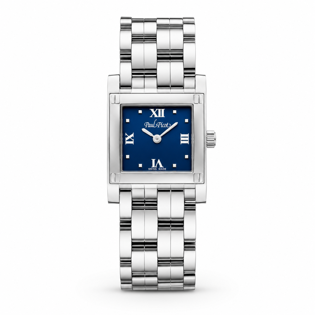 Orologio Paul Picot Cosmopolitan Lady — Quadrante blu con numeri romani — Quarzo svizzero — NOS, 22mm - 4088/B