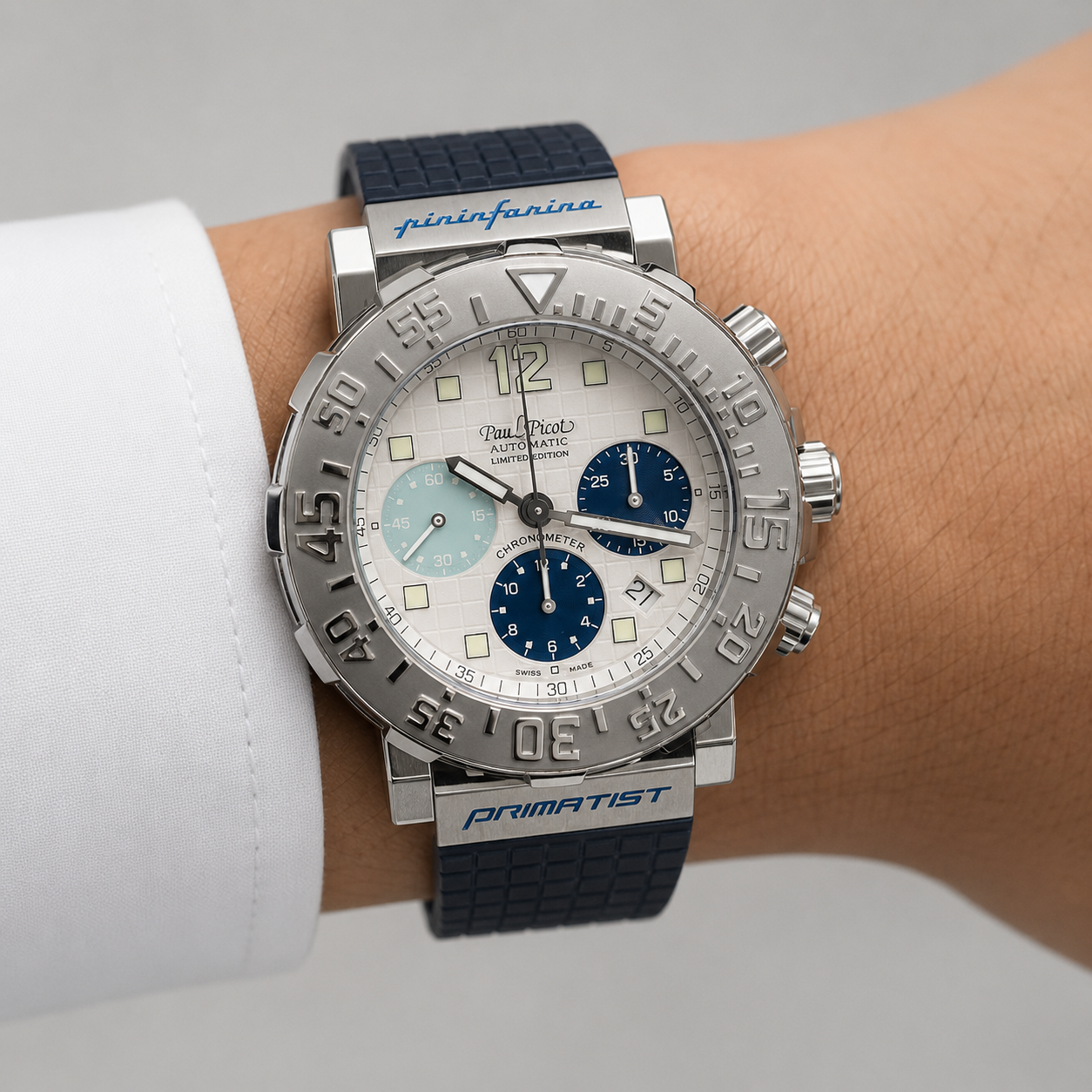Orologio Paul Picot Le Plongeur C-Type Primatist by Pininfarina - Limited Edition n. 077 — Cronografo automatico COSC — NOS - 4116P/1