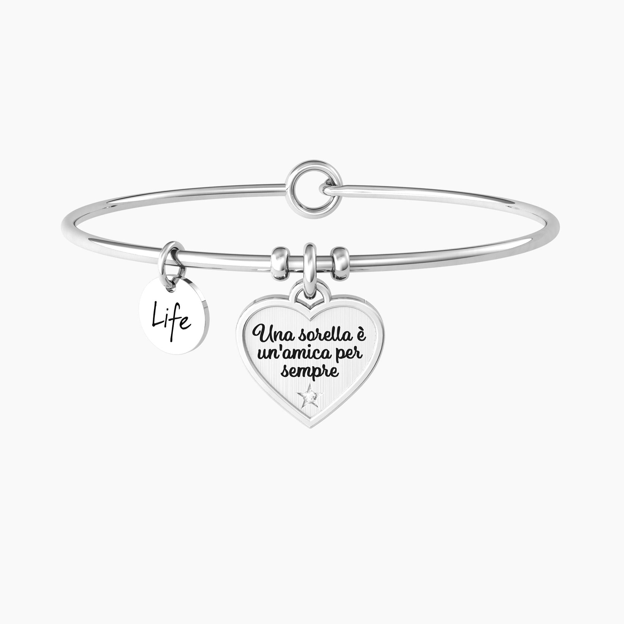 Sister bangle with HEART pendant | SISTER - 732156