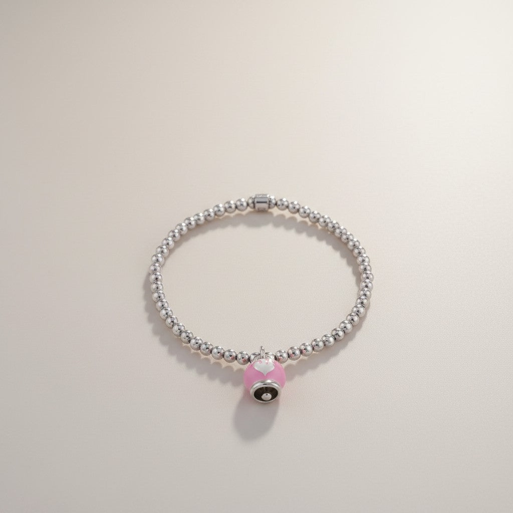 Bracciale elastico Chantecler Campanelle in Argento e smalto rosa - 41890
