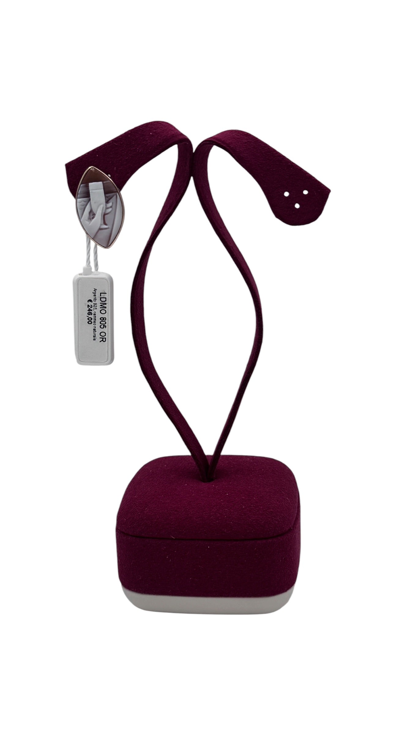 LUCEDEIMIEIOCCHI Monorecchino ovale cammeo naturale in argento dorato e calice di vino - LDMO 805 OR