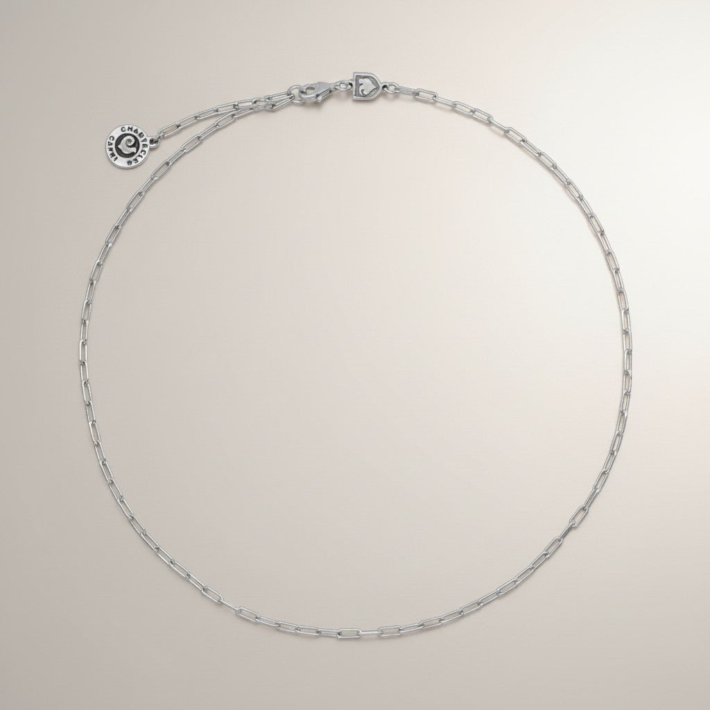 Catena corta 39-42cm maglia rettangolare in argento con logo Chantecler - 43009